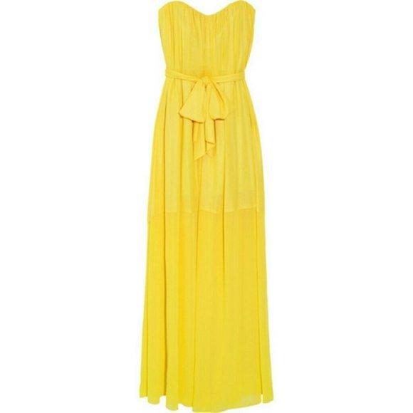 BCBG Chiffon and Silk Yellow Maxi - Picture 3 of 3